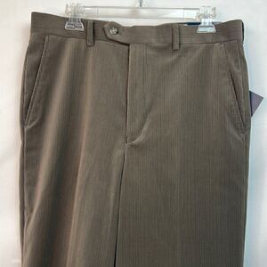 Enro Classic Olive Green Corduroy Flat Front Pants 34/38 NWT